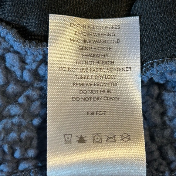 Free Country Sherpa‎ Fleece Jacket Womens S Blue  Pockets Full Zip Faux Fur Cozy - Picture 12 of 16